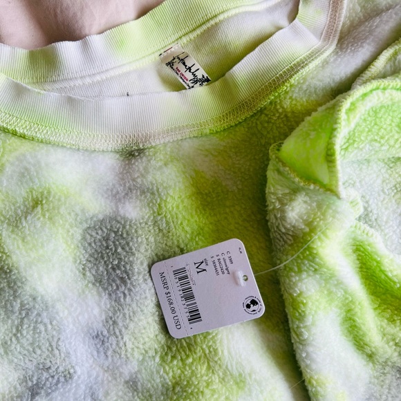 Free People Soft, Oversized, Reversible Sweatshirt in Citron and Gray - Picture 6 of 6